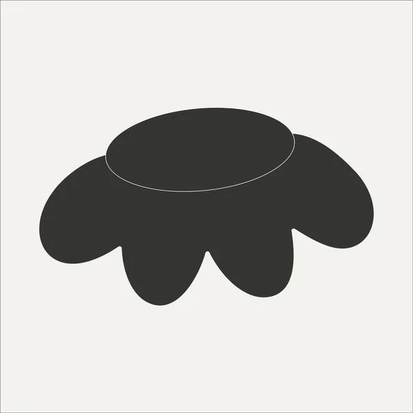 Plat en noir et blanc application mobile fleur — Image vectorielle