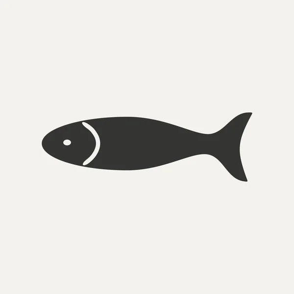 Mieszkanie w czerni i bieli aplikacji mobilnych ryb — Wektor stockowy