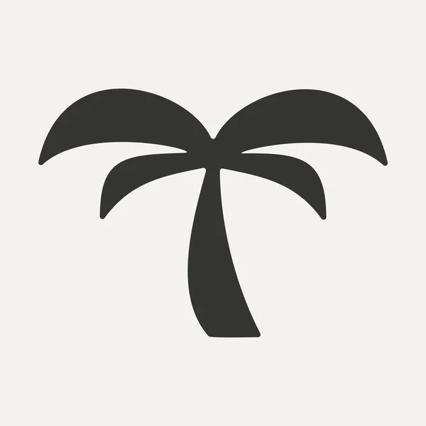 Düz siyah ve beyaz mobil uygulama palmiye ağacı — Stok Vektör