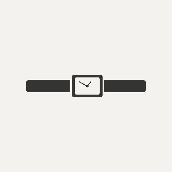 Reloj de pulsera de aplicación móvil plano en blanco y negro — Vector de stock