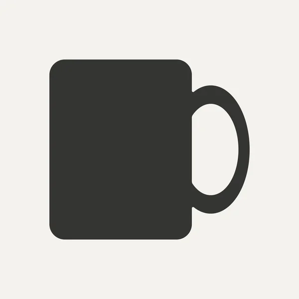 Plat in zwart-wit mobiele toepassing cup — Stockvector