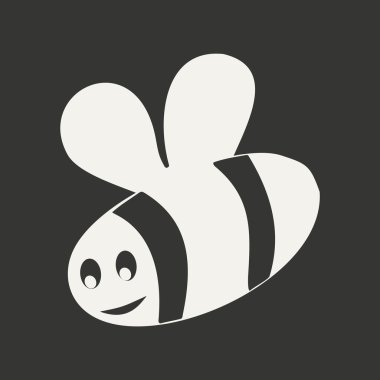 Düz siyah ve beyaz mobil uygulama bee