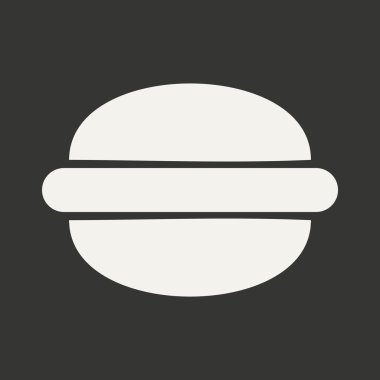 Düz siyah ve beyaz mobil uygulama hamburgerin içine