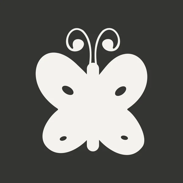 Plano em preto e branco aplicação móvel borboleta — Vetor de Stock