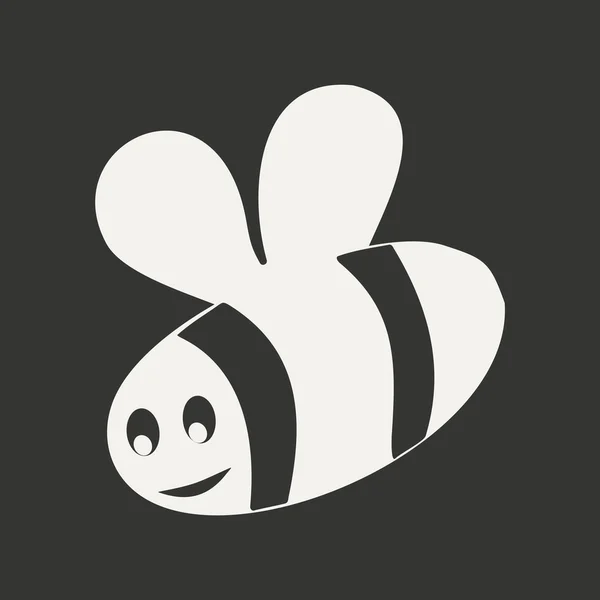 Διαμέρισμα στο μαύρο και άσπρο κινητή εφαρμογή μέλισσα — Διανυσματικό Αρχείο