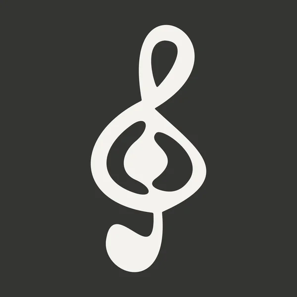 Chiave di violino mobile in bianco e nero — Vettoriale Stock