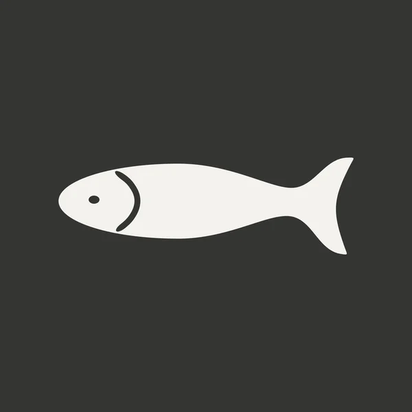 Düz siyah ve beyaz mobil uygulama balık — Stok Vektör