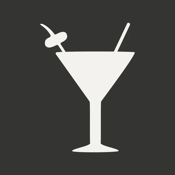 Lägenhet i svart och vitt mobilprogrammet cocktail — Stock vektor