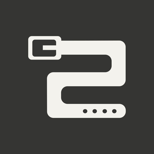 Flat in black and white mobile application belt