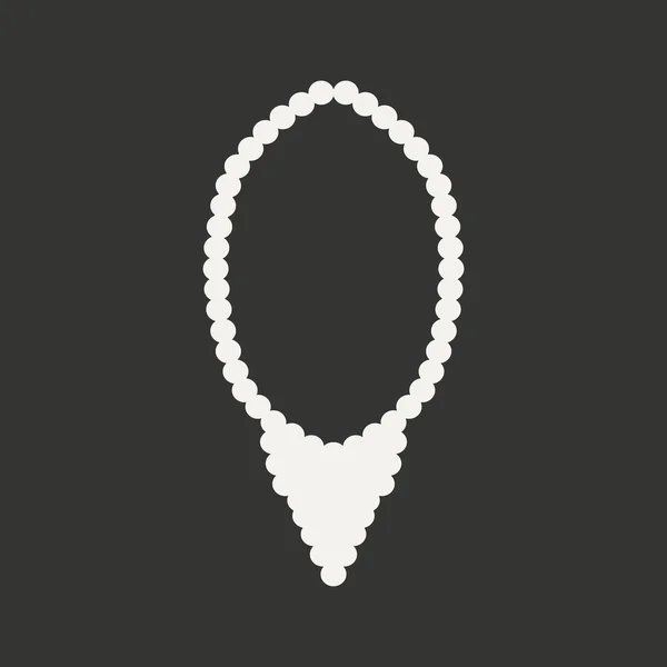 Плоское черно-белое ожерелье для мобильных приложений — стоковый вектор