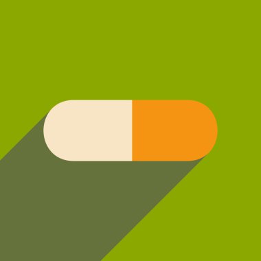 Düz gölge simgesi ve mobil applacation kapsül ile