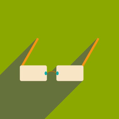 Düz gölge simgesi ve mobil applacation gözlük