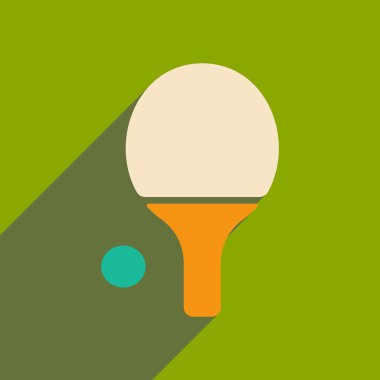 Düz gölge simgesi ve mobil applacation ping pong ile