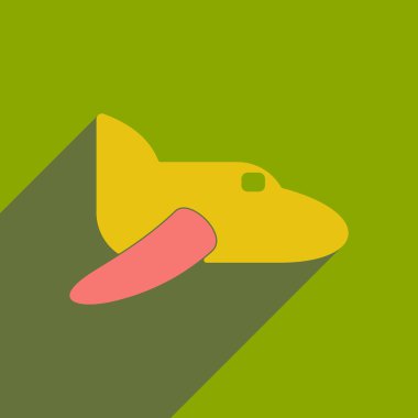 Düz gölge simgesi ve mobil applacation uçak ile