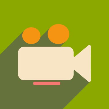 Düz gölge simgesi ve mobil applacation video kamera ile