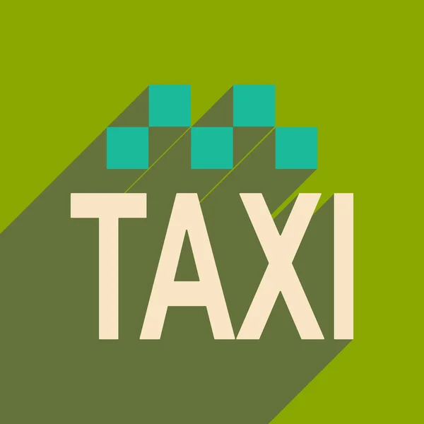 フラット影のアイコンとモバイル applacation タクシー — ストックベクタ