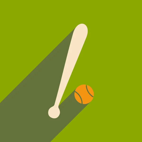 Mieszkanie z cień ikona i mobilnych applacation baseball — Wektor stockowy