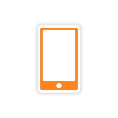 Kağıt telefon Touch simgesi etiket gerçekçi tasarım