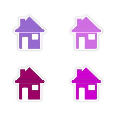 derleme gerçekçi etiket tasarım üzerinde kağıt evler