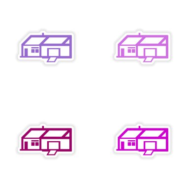 derleme gerçekçi etiket tasarım üzerinde kağıt evler