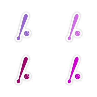 Kağıt beyzbol derleme gerçekçi etiket tasarımı