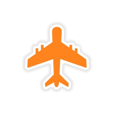 Kağıt uçağa simgesi etiket gerçekçi tasarım