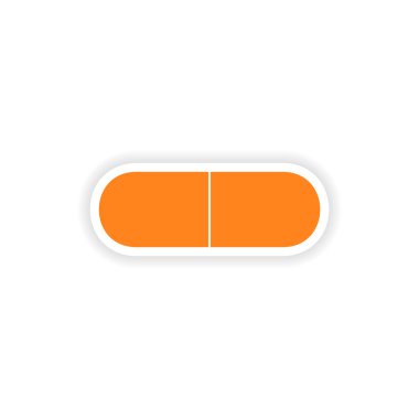 Doğum kontrol hapı alan kağıt simgesi etiket gerçekçi tasarım