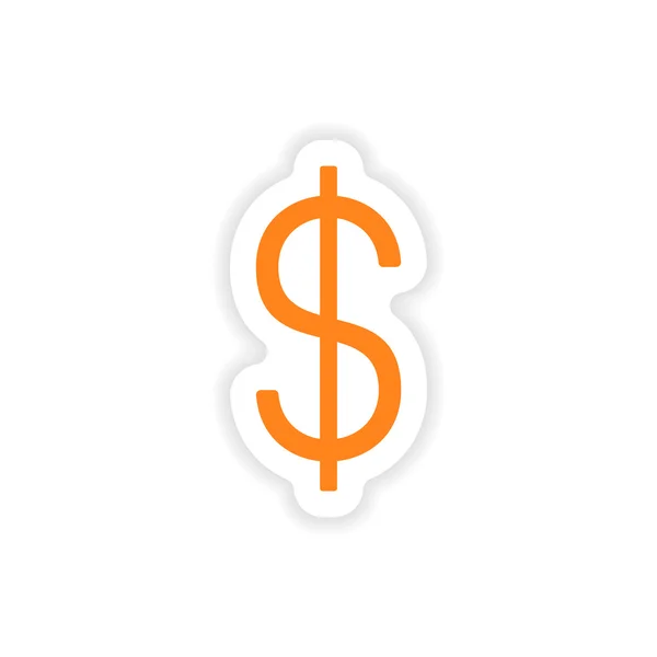 Pictogram sticker realistische ontwerp op papier dollar — Stockvector