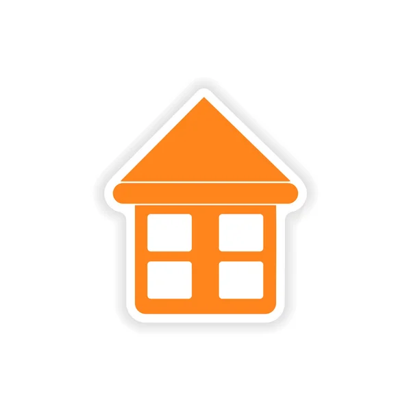 Icon sticker realistic design on paper house — Stock Vector