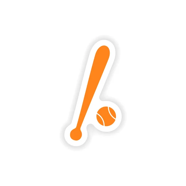 icon sticker realistic design on paper baseball