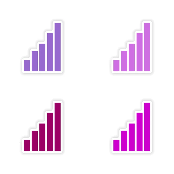 Assembly realistic sticker design on paper chart — Stock Vector