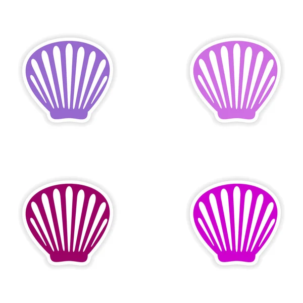 Vergadering realistische sticker ontwerp op papier shell — Stockvector