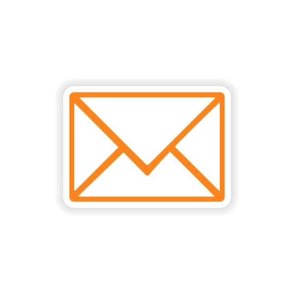 Symbol Aufkleber realistisches Design auf Papier E-Mail — Stockvektor