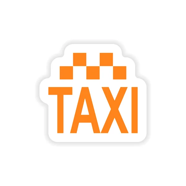 アイコン ステッカー現実的なデザイン紙タクシー — ストックベクタ
