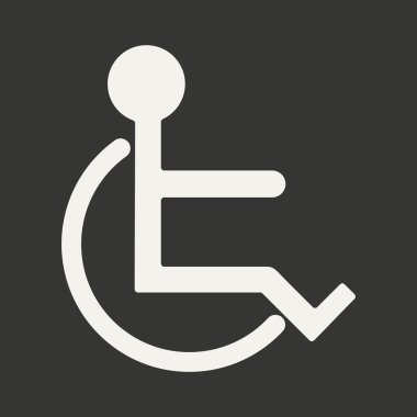 Düz siyah ve beyaz mobil uygulama tekerlekli sandalyede