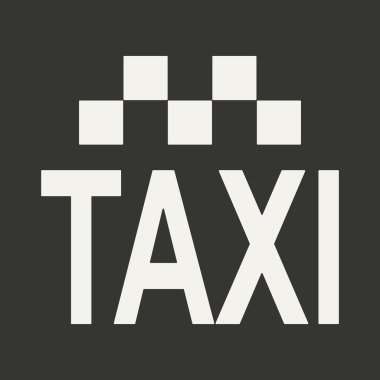 Düz siyah ve beyaz mobil uygulama takside