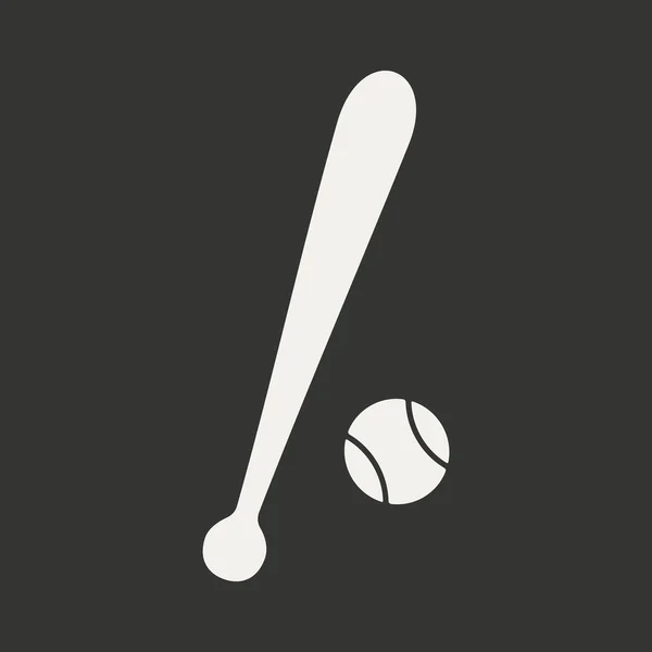 Plat in zwart-wit mobiele toepassing honkbal — Stockvector