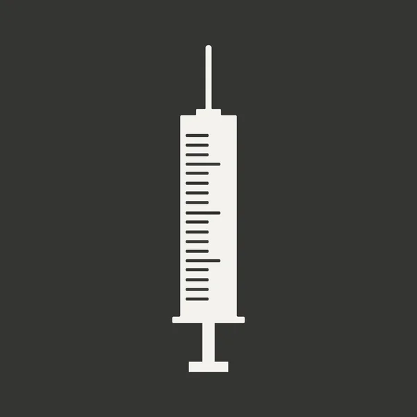 Flat in black and white mobile application syringe — Stock Vector