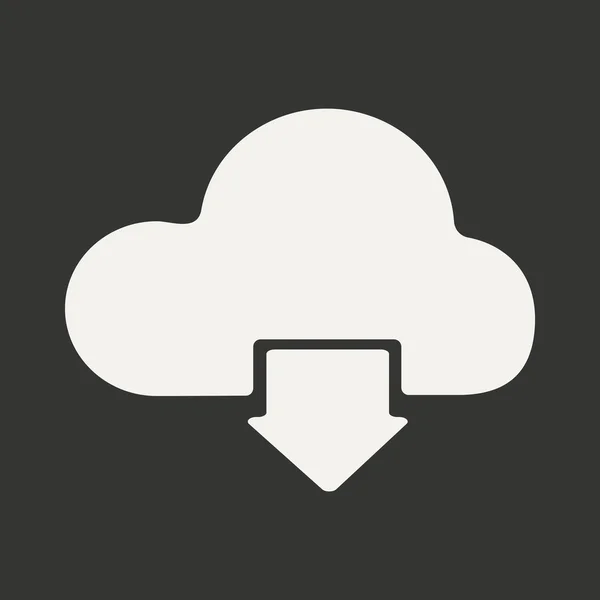 Plano en blanco y negro carga de nube de aplicaciones móviles — Archivo Imágenes Vectoriales