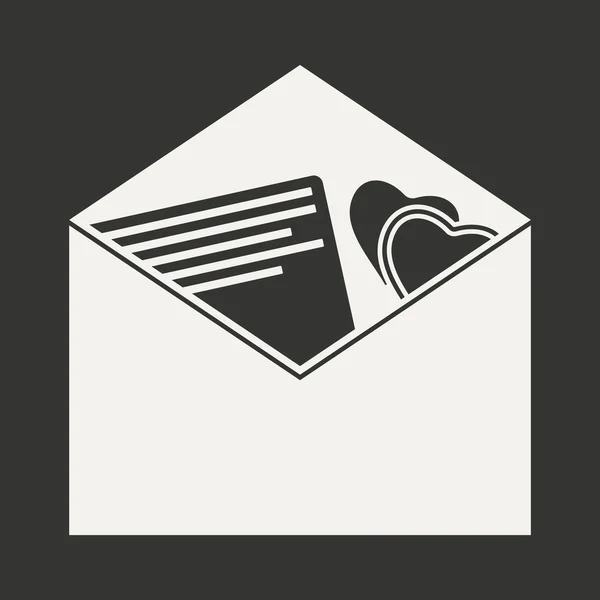 Flach in schwarz-weißem Umschlag mit Einladungen für mobile Anwendungen — Stockvektor