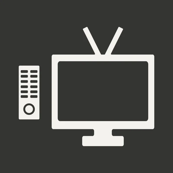 Piso en blanco y negro aplicación móvil tv — Vector de stock