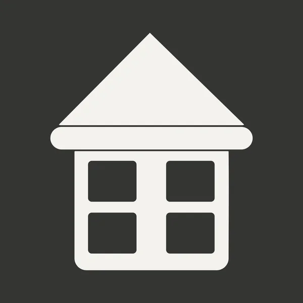 Apartamento em casa de aplicação móvel preto e branco — Vetor de Stock
