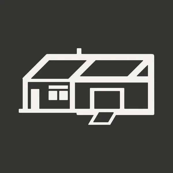 Apartamento em casa de aplicação móvel preto e branco —  Vetores de Stock