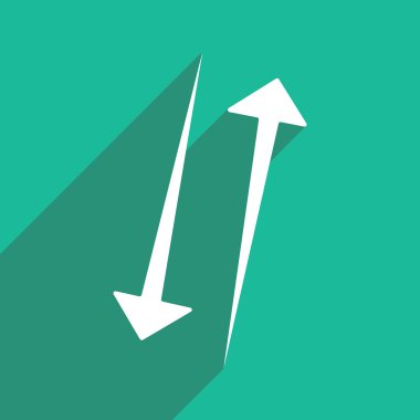 Plat met schaduw pictogram pijl en mobiele applacation