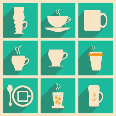 düz gölge kavramı ve mobil uygulama kahve molası