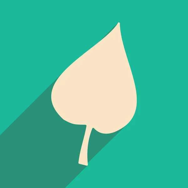 Platta med skugga ikonen och mobila applacation leaf linden — Stock vektor
