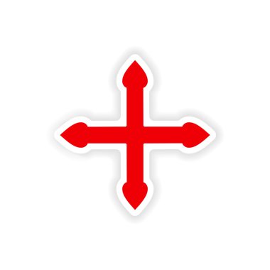 Kağıt okları simge etiketi gerçekçi tasarım