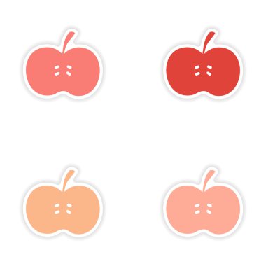 derleme gerçekçi etiket tasarım üzerinde kağıt elma