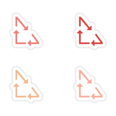 derleme gerçekçi etiket tasarım kağıt okları