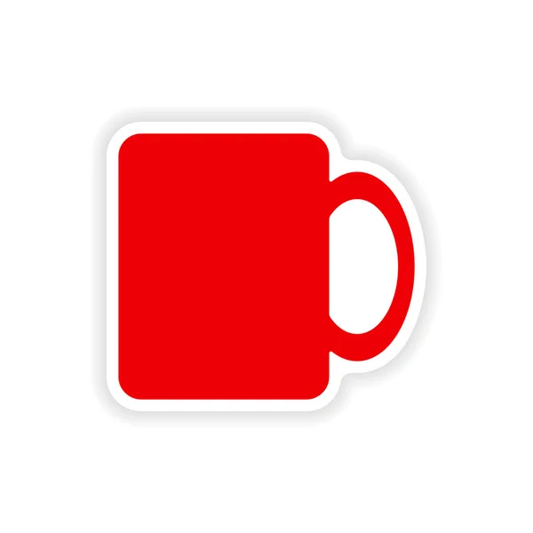 Pictogram sticker realistische ontwerp op papier cofee cup — Stockvector